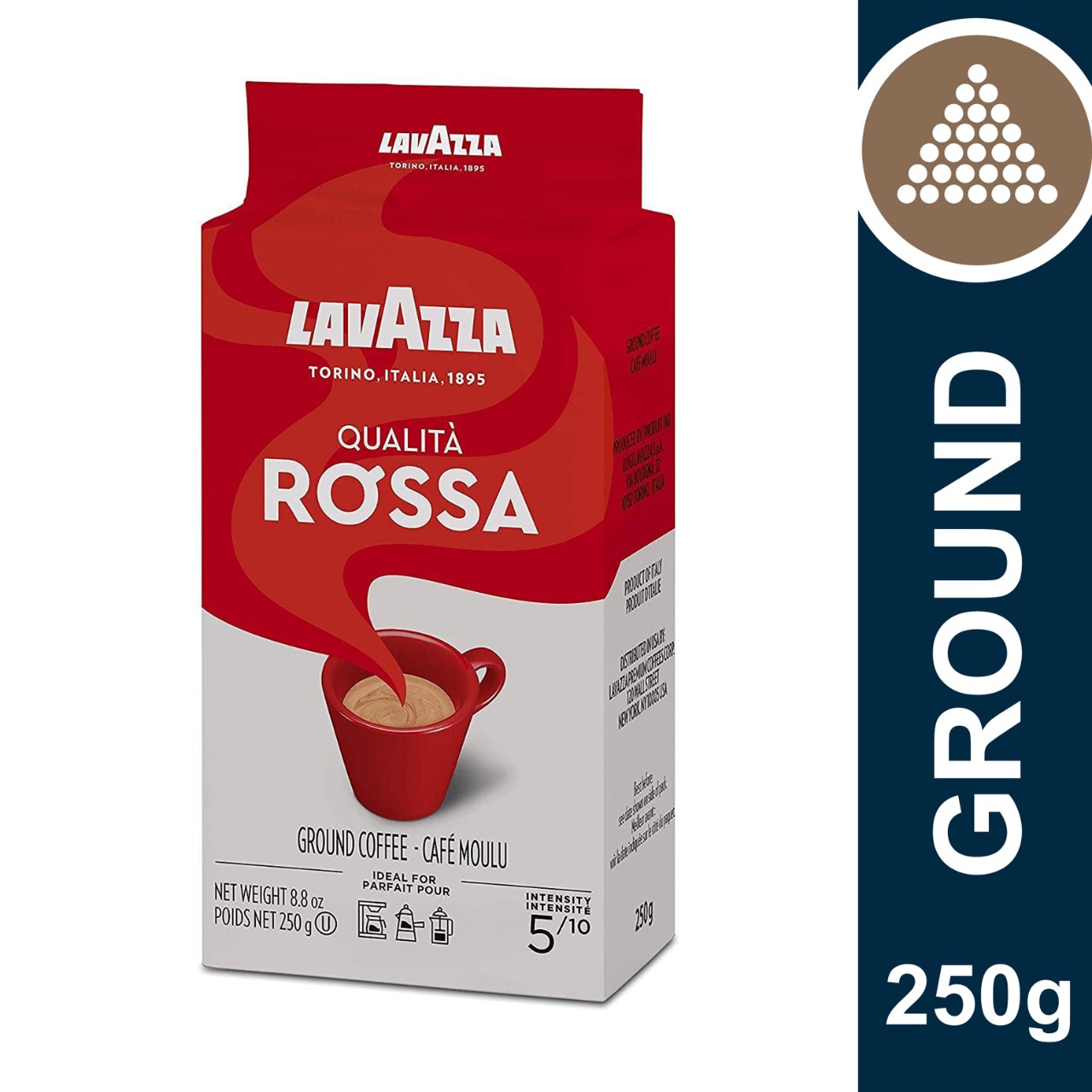 Lavazza Qualita Rossa Ground Coffee Blend Arabica & Robusta 250gm